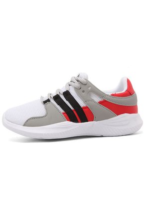 Tenis Lifestyle Blanco-Gris-Rojo Bronzini Active Éxito Junior
