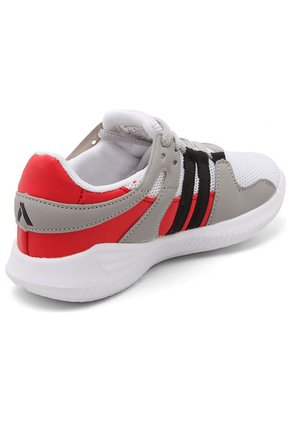 Tenis Lifestyle Blanco-Gris-Rojo Bronzini Active Éxito Junior
