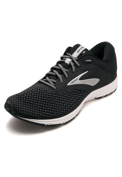 Tenis Running Gris-Negro-Blanco Brooks Revel 2