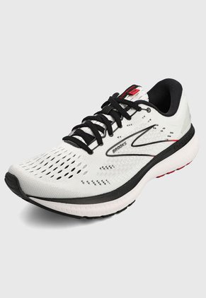 Tenis Running Blanco-Negro-Rojo Brooks Glycerin 19