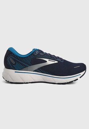 Tenis Running Azul-Blanco-Plateado Brooks Ghost 14