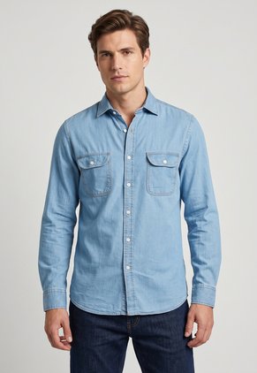 Camisa Denim Brooksfield Índigo Claro