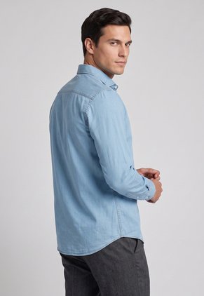Camisa Denim Brooksfield índigo Claro