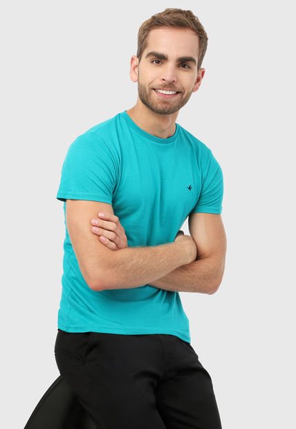 Camiseta Azul Aguamarina-Negro Brooksfield