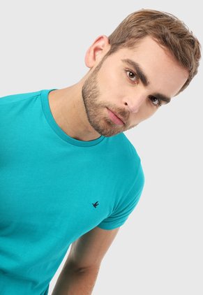 Camiseta Azul Aguamarina-Negro Brooksfield