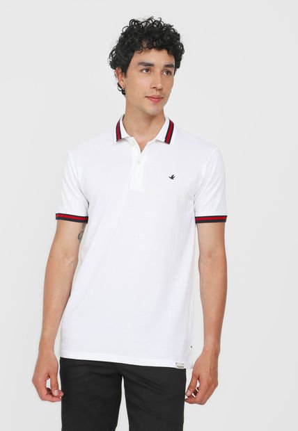 Polo Blanco-Azul-Rojo Brooksfield