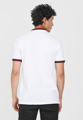 Polo Blanco-Azul-Rojo Brooksfield