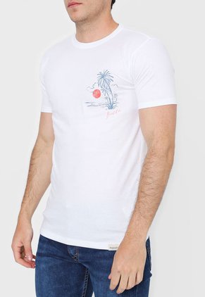 Camiseta Blanco-Azul-Rojo Brooksfield
