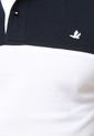 Camiseta Polo Blanca-Azul Marino Brooksfield de Brooksfield