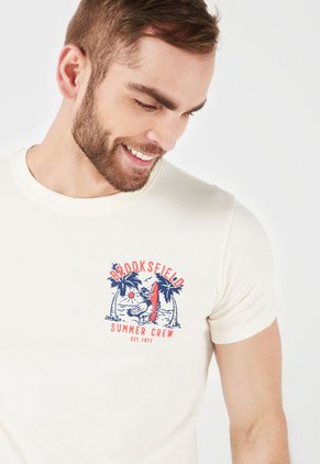 Camiseta Beige-Azul-Rojo Brooksfield