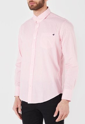 Camisa Salmón-Blanco Brooksfield