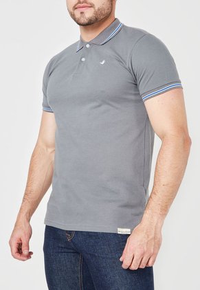 Polo Gris-Azul-Blanco Brooksfield