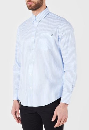 Camisa Azul-Blanco Brooksfield
