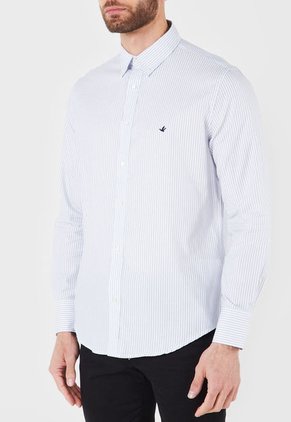 Camisa Blanco-Azul Brooksfield