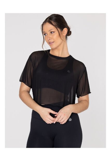 Camiseta Mujer Bsoul T Shirt Crop Demi New Negro Bsoul