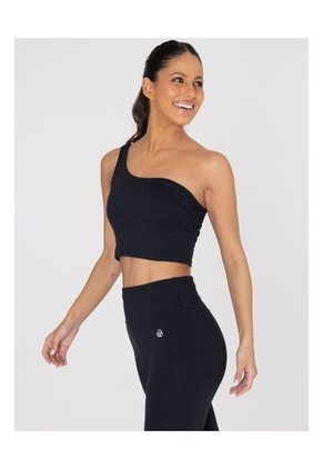 Top Mujer Bsoul Asymmetric Crop T New Negro Bsoul