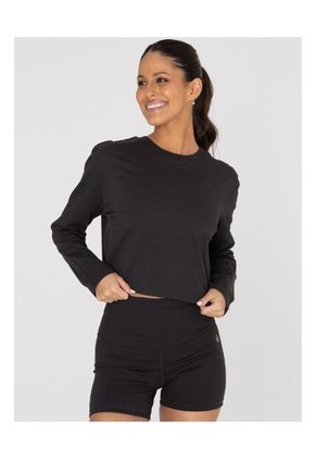 Camiseta Mujer Bsoul Cotton Ls Crop Top Negro Bsoul