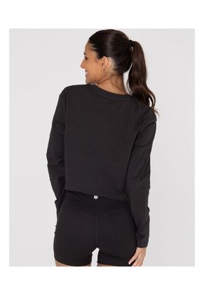 Camiseta Mujer Bsoul Cotton Ls Crop Top Negro Bsoul