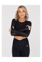 Camiseta Mujer Bsoul Long Sleeve Crop Top New Negro Bsoul de Bsoul
