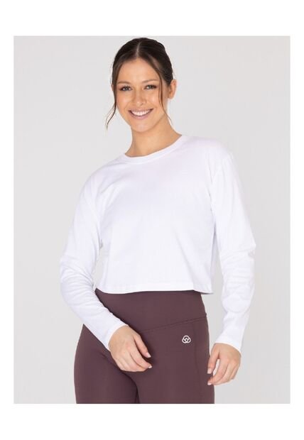 Camiseta Mujer Bsoul Cotton Ls Crop Top Blanco Bsoul