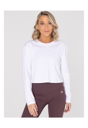 Camiseta Mujer Bsoul Cotton Ls Crop Top Blanco Bsoul