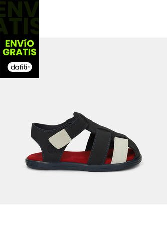 Sandalia Bebé Para Niño Bubblegummers Negro Bubblegummers