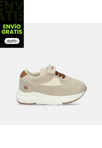Tenis Infantil Para Niño Bubblegummers Beige Tutor Thomas 22-25 Bubblegummers