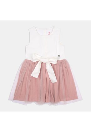 Vestido Para Niña Bubblegummers Crema Mora