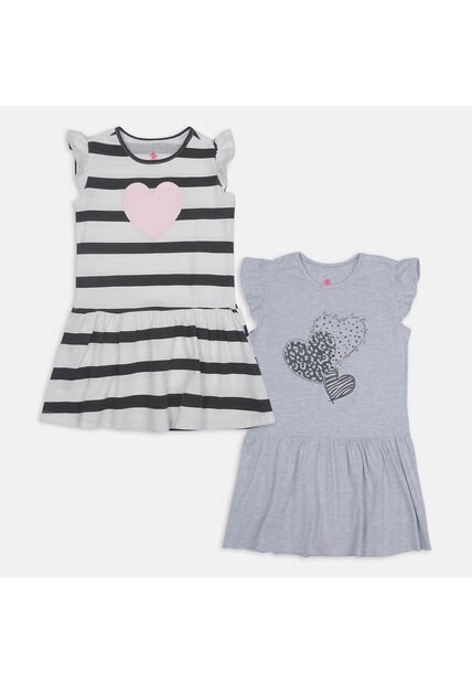 Vestido Pack X 2 Para Niña Bubblegummers Gris Mary X2