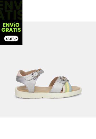 Sandalia Para Niña Bubblegummers Plata Tais Bubblegummers