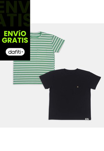 Camiseta Para Niño Bubblegummers Azul-Verde Oasis Bubblegummers