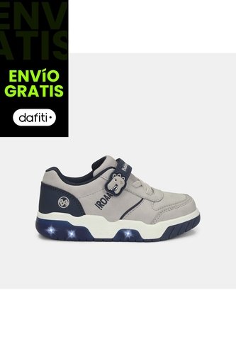 Tenis Con Luces Para Niño Bubblegummers Gris Gunter First Step Boys 1 + Bubblegummers