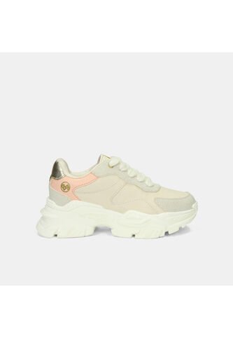 Tenis Con Luces Infantil Para Niña Bubblegummers Blanco Ultramar 22-25 Bubblegummers