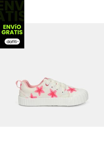 Tenis Con Luces Infantil Para Niña Bubblegummers Blanco Ultramar 22-25 Bubblegummers