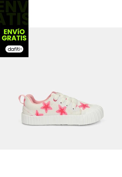 Tenis Con Luces Infantil Para Niña Bubblegummers Blanco Ultramar 22-25