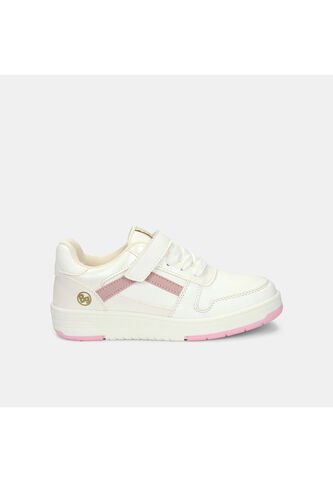 Tenis Con Luces Infantil Para Niña Bubblegummers Blanco Ultramar 22-25 Bubblegummers