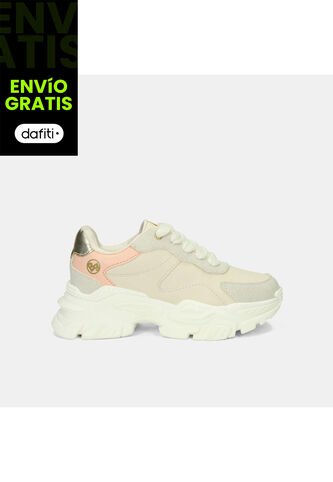 Tenis Con Luces Infantil Para Niña Bubblegummers Blanco Ultramar 22-25 Bubblegummers