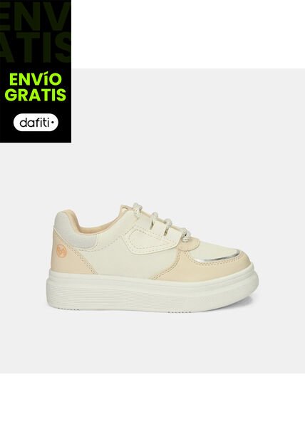 Tenis Con Luces Infantil Para Niña Bubblegummers Blanco Ultramar 22-25