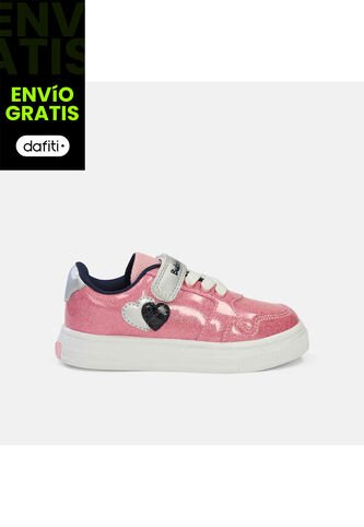 Tenis Con Luces Infantil Para Niña Bubblegummers Blanco Ultramar 22-25 Bubblegummers