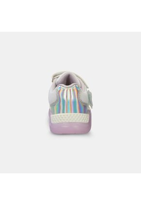 Tenis Con Luces Infantil Para Niña Bubblegummers Blanco Tuna Alpha Light 22-25