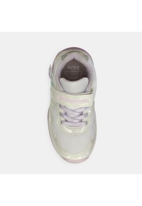 Tenis Con Luces Infantil Para Niña Bubblegummers Blanco Tuna Alpha Light 22-25