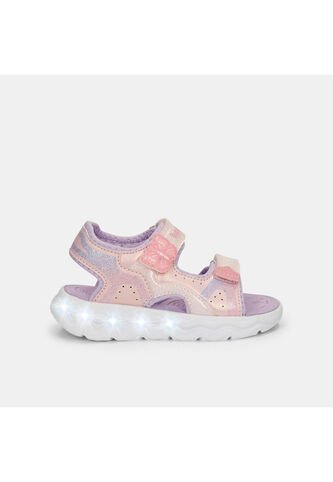 Sandalias Con Luces Infantil Para Niña Bubblegummers Morado Ursula Drum 26-29 Bubblegummers