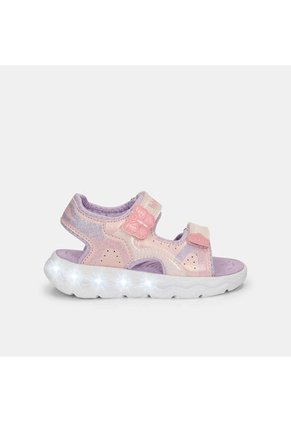 Sandalias Con Luces Infantil Para Niña Bubblegummers Morado Ursula Drum 26-29