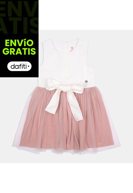 Vestido  Para Niña Bubblegummers Crema Mora