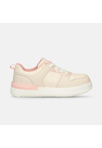 Tenis Infantil Para Niña Bubblegummers Beige-Rosado Solana Bubblegummers