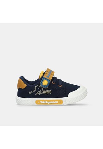 Tenis Bebé Para Niño Bubblegummers Azul-Mostaza Siberito Bubblegummers