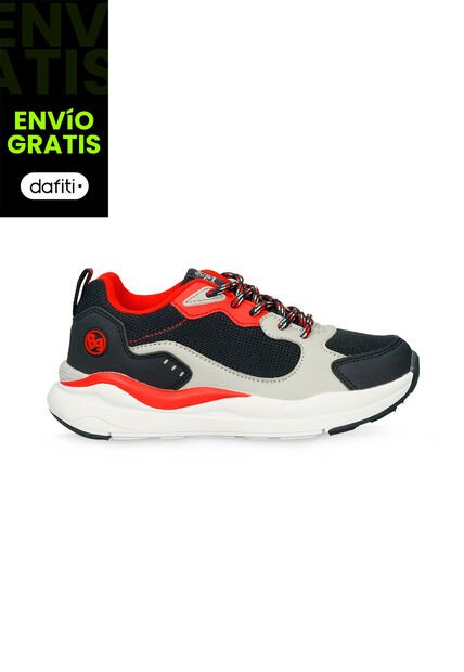 Tenis Infantil Para Niño Bubblegummers Deportivos Azul-Rojo Reik