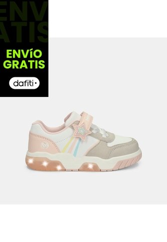 Tenis Con Luces Para Niña Bubblegummers Blanco Gunter First Step Girls 1 + Bubblegummers