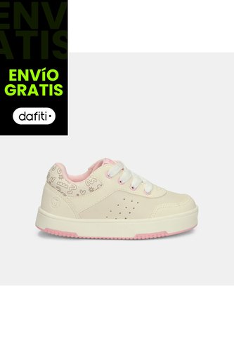 Tenis Para Niña Bubblegummers Beige Abeja Court Bg First Step Girls 1 + Bubblegummers