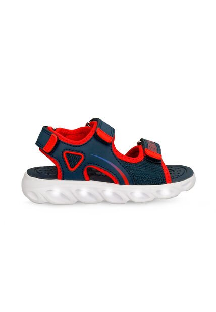 Sandalias Infantil Para Niño Bubblegummers Azul-Rojo Rodrigo